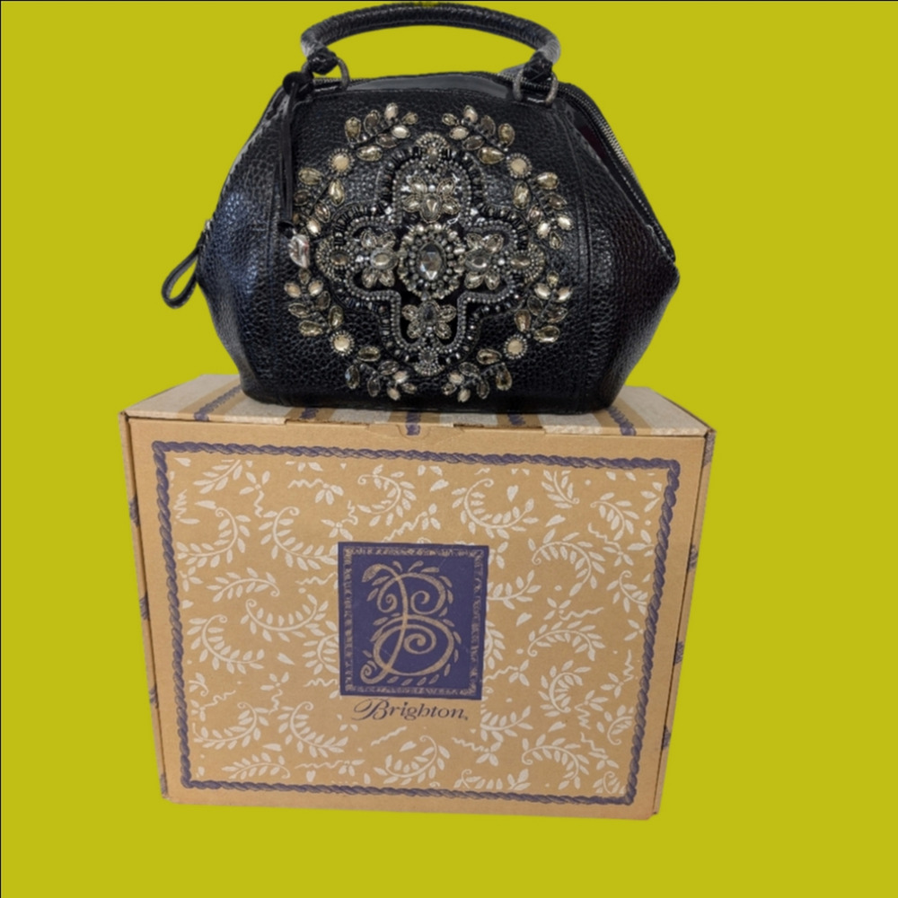 Brighton Rhinestone Black Bag Silver Embellishments Limited Edition